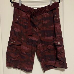 Red Camo Cargo Shorts Size 34